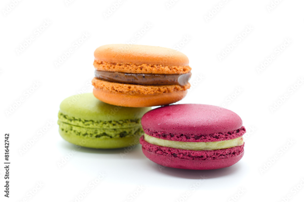 French colorful macarons.