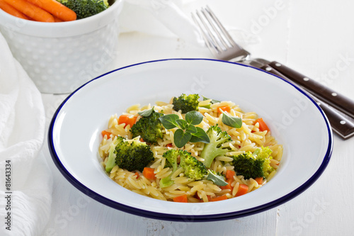 Pasta with broccoli and carrot