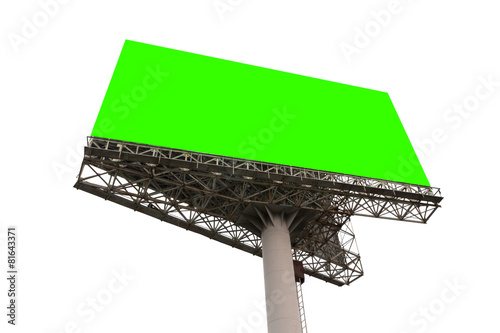 billboard sign isolated white with clipping path inside photo