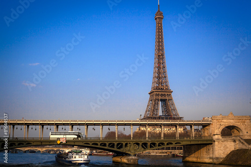 Eiffel tower with blue sky