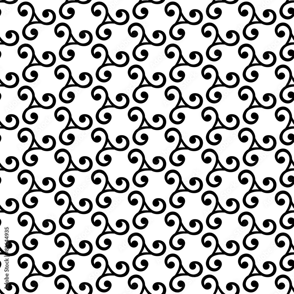 Geometric Abstract Seamless  Pattern. Black and White Colors