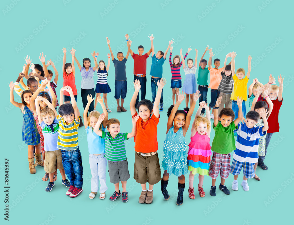 Fototapeta premium Diverse Children Standing Circle Friendship Concept