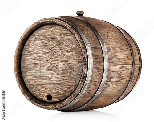 Old round oak barrel