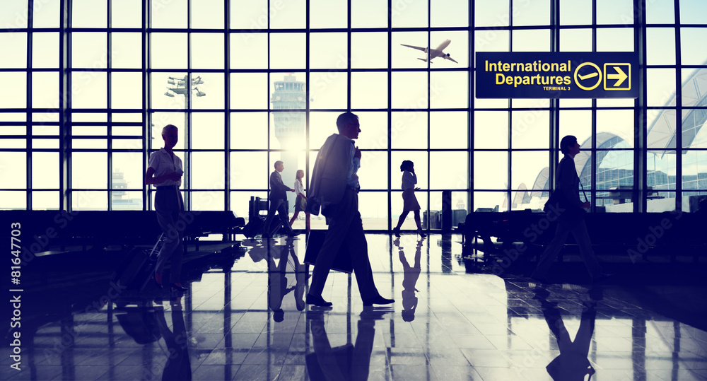 International Terminal Business Travel Transportation Concept - obrazy, fototapety, plakaty 
