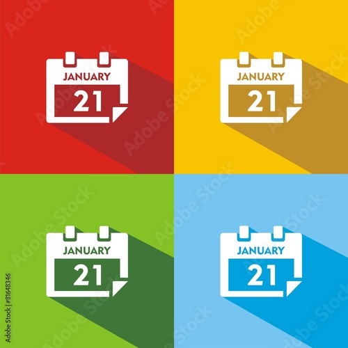 Iconos fecha colores sombra