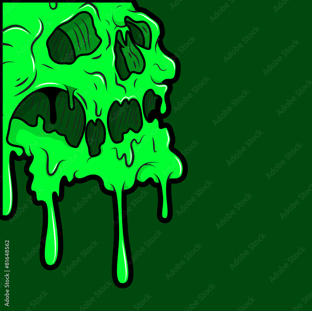 Fototapeta premium Dripping Paint Halloween Skull