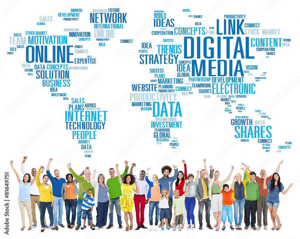 Digital Media Connecting Content Network Technology Concept Digital Media Connecting Content Network Technology Concept