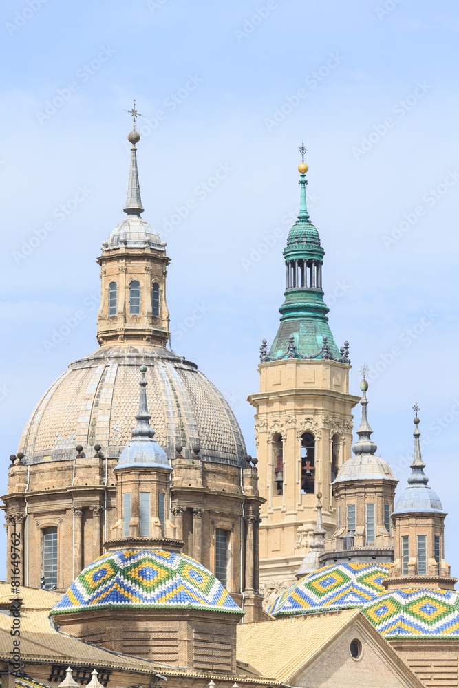 Close up view of Pilar Cathedral