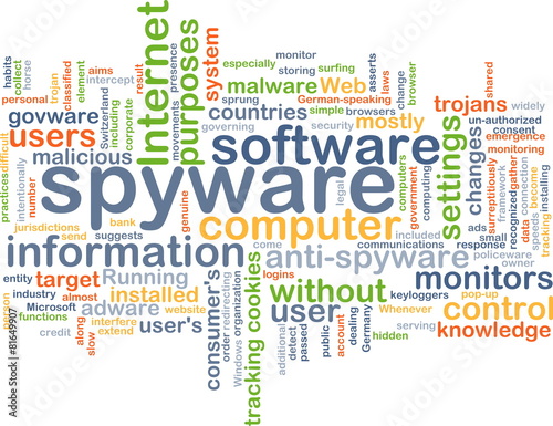 spyware wordcloud concept illustration