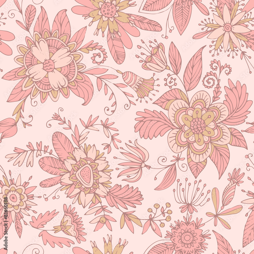 Pink seamless flower pattern
