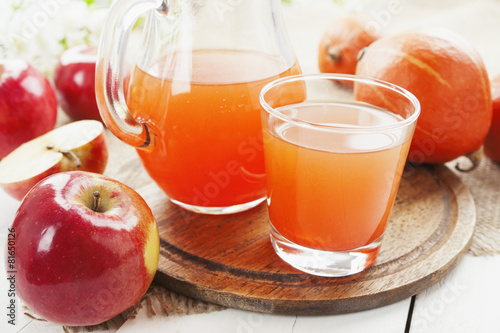 Juice of apples and pumpkins