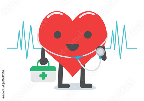 Heart doctor character cartoon