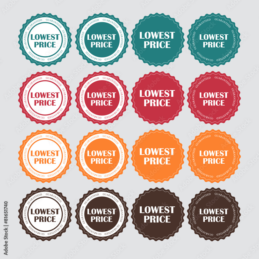 Lowest Price Golden Label Vector Illustration Lowest Price Golden Label Vector Illustration