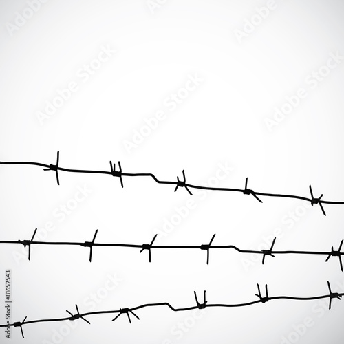 Barbed wire silhouettes vector 