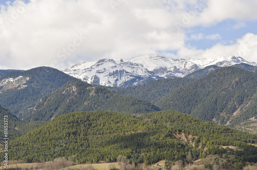 Snowy catalan mountains, Pyrenees, Cerdanya, Girona, Spain