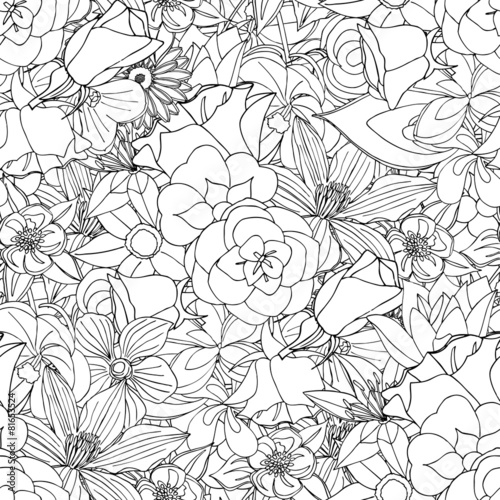 Fototapeta Naklejka Na Ścianę i Meble -  flowers seamless pattern.