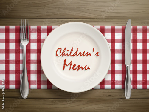 children's menu written by ketchup on a plate