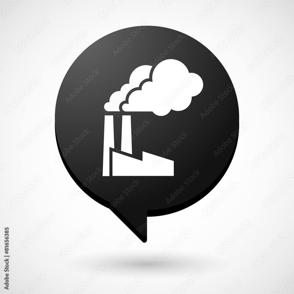 Comic balloon icon with a factory Comic balloon icon with a factory