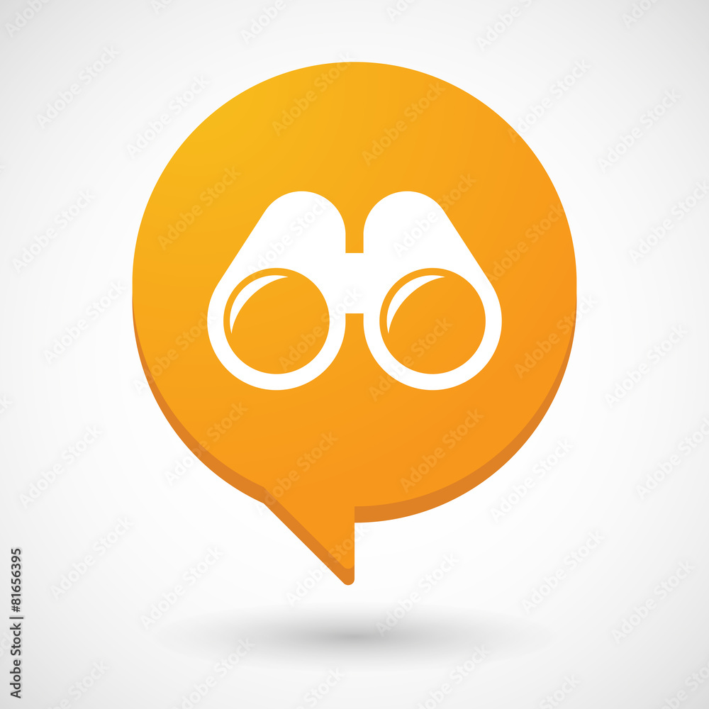 Comic balloon icon with a binoculars Comic balloon icon with a binoculars