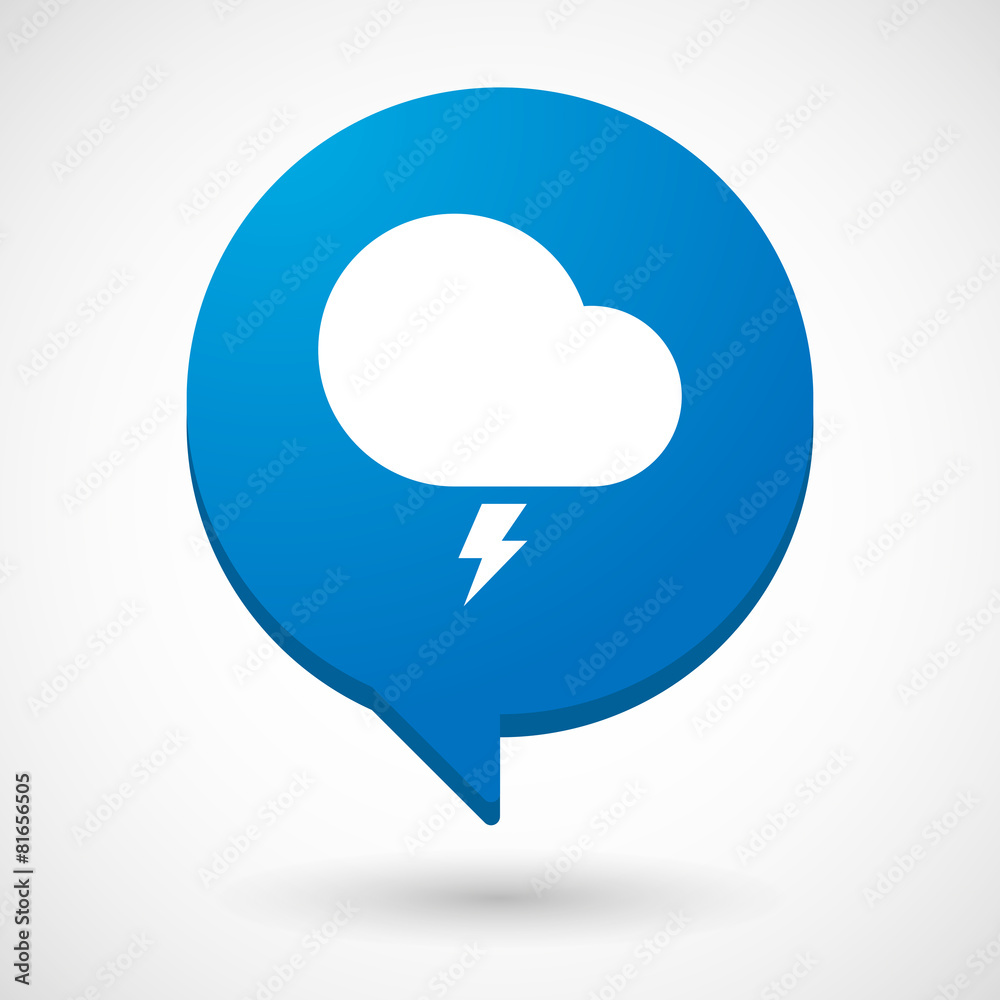 Comic balloon icon with a stormy cloud Comic balloon icon with a stormy cloud