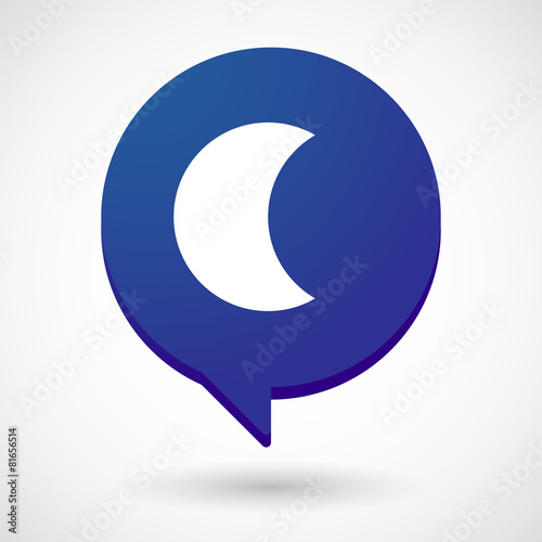 Comic balloon icon with the moon