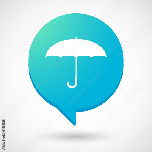 Comic balloon icon with an umbrella