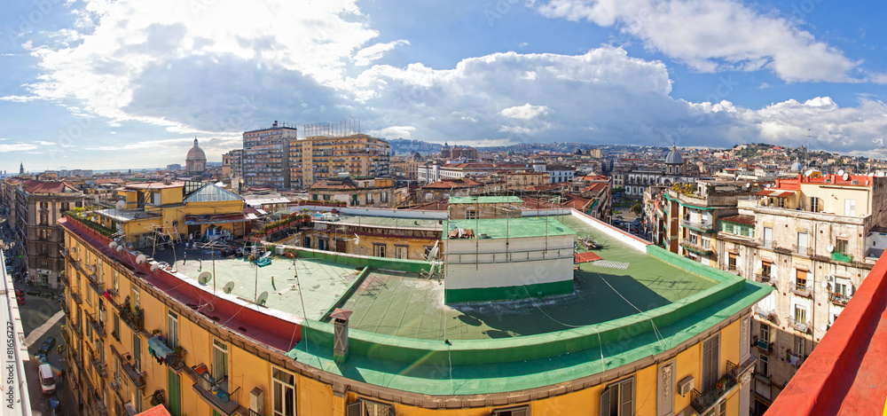 Panoramic view of Naples city, Italy