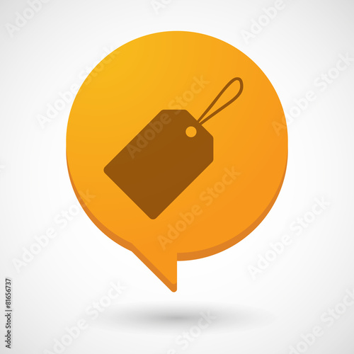 Comic balloon icon with a shopping label