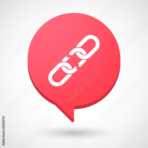 Comic balloon icon with a chain