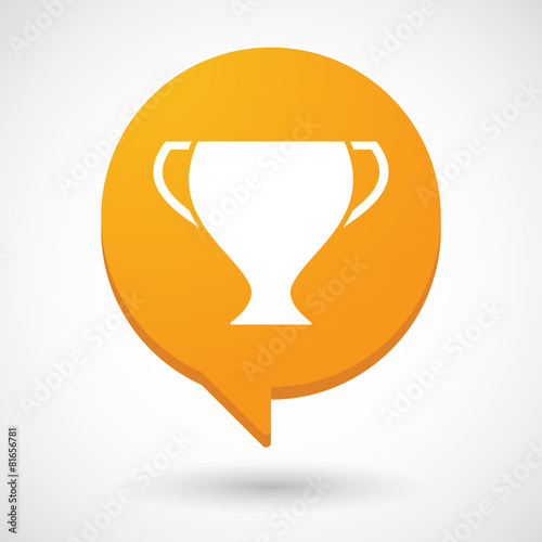 Comic balloon icon with an award cup