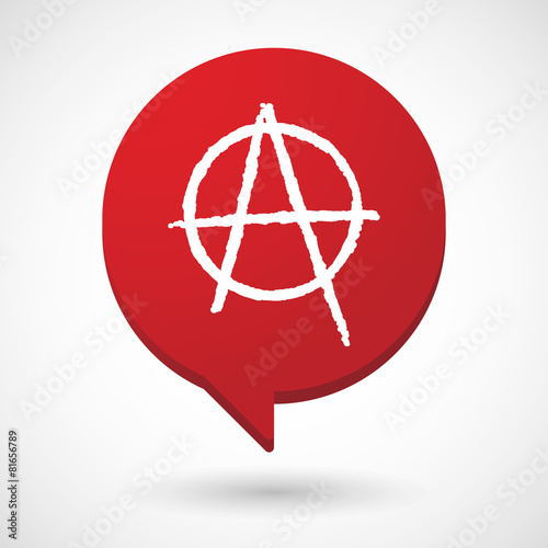 Comic balloon icon with an anarchy sign
