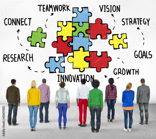 Teamwork Team Connection Strategy Partnership Support Puzzle