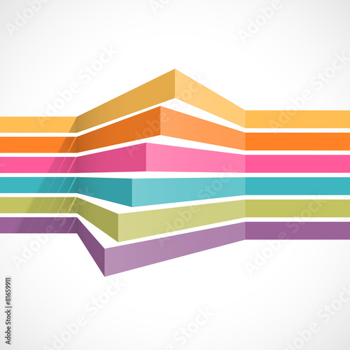 Colorful horizontal lines in perspective