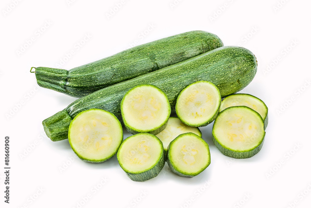 Fresh healthy green zucchini isolated on white background . Fresh healthy green zucchini isolated on white background .