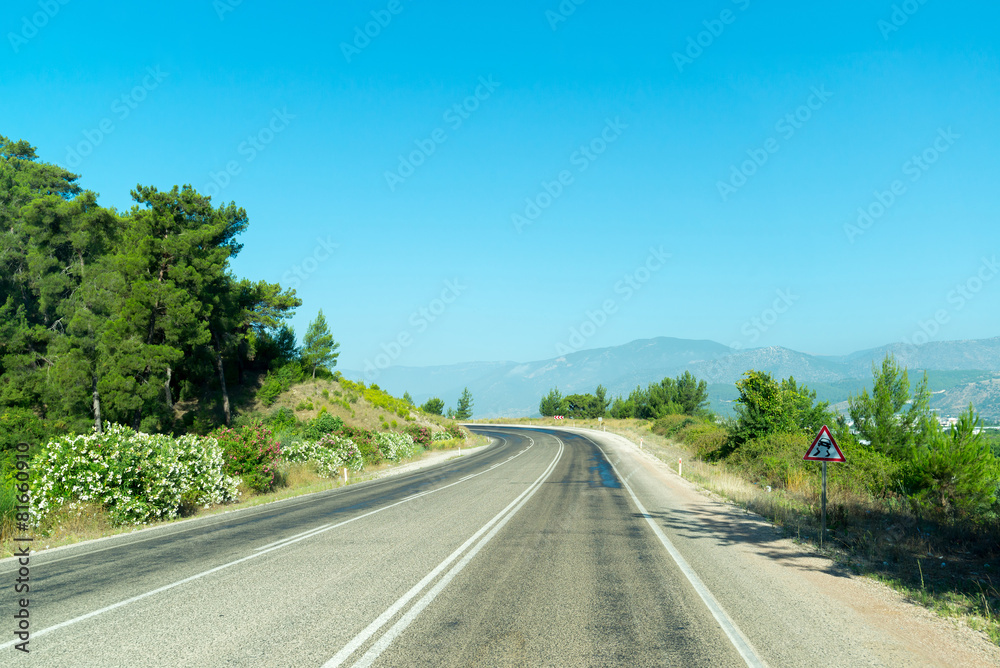 Anatolia landscape. Speedway along  Taurus mountains. Turkey