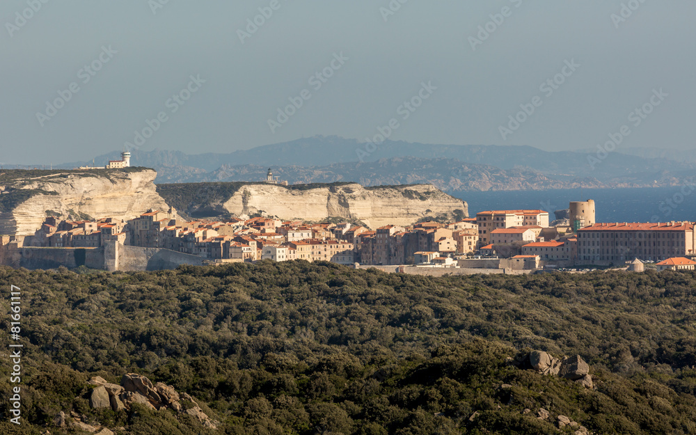 The town and citadel of Bonifacio in south Corsica