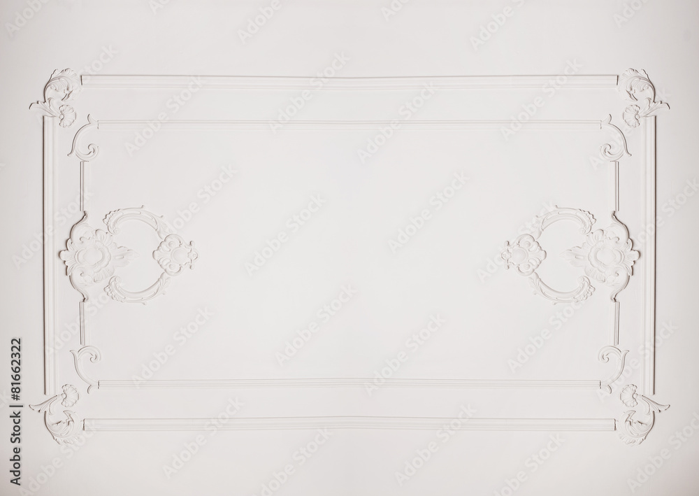 Beautiful light walls with architectural frame Beautiful light walls with architectural frame