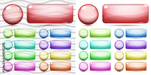 Transparent and opaque glass buttons