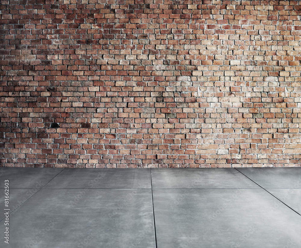 Empty Brick Wall with Concrete Floor Concept Stock Photo | Adobe Stock
