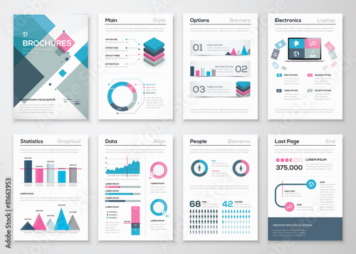 Big set of business brochures and infographic vector elements