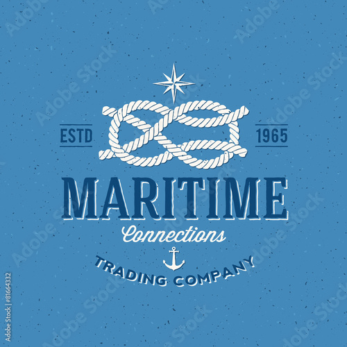 Retro Navy Trading Company Vector Label or Logo Template