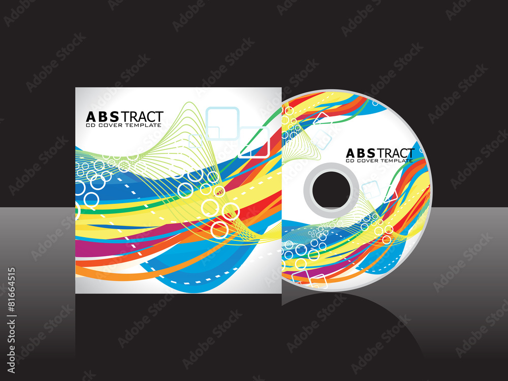 abstract artistic rainbow cd cover template Stock Vector | Adobe Stock