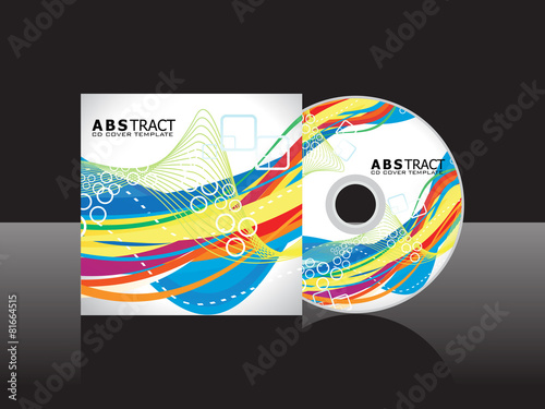 abstract artistic rainbow cd cover template