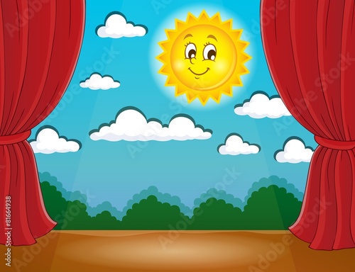 Stage with happy sun 1
