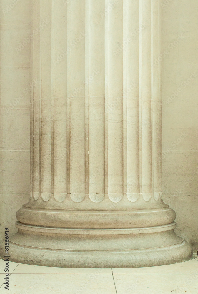 Details of pillar of  a building in London, UK