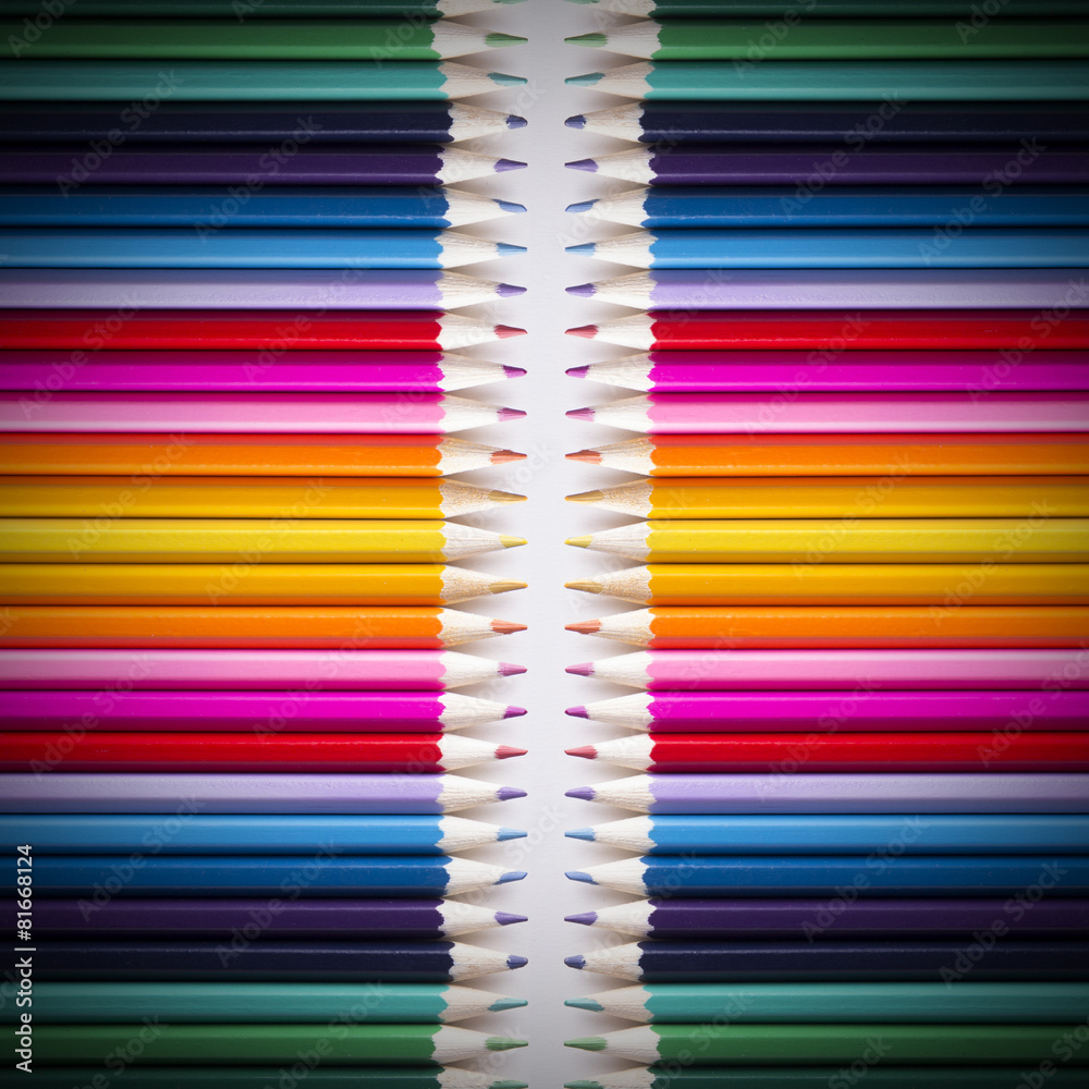 Bright background of colored pencils Bright background of colored pencils