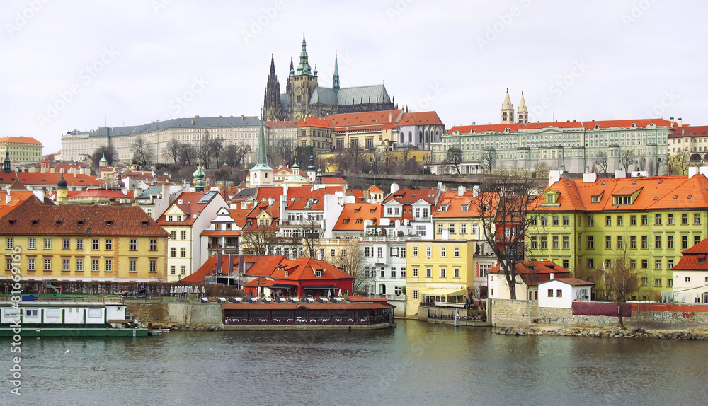 Prague castle and old town in Prague, Czech Republic