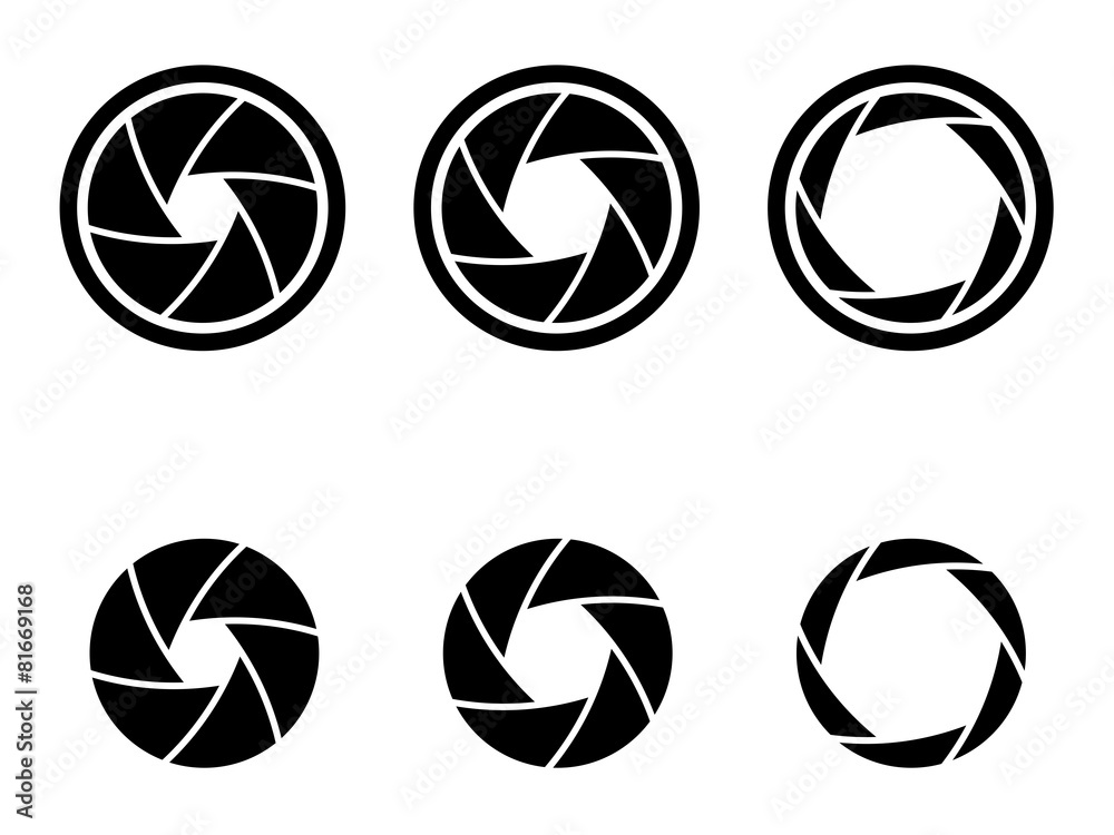 Aperture Kamera Auslöser Blende Symbole Icon Stock Vector | Adobe Stock