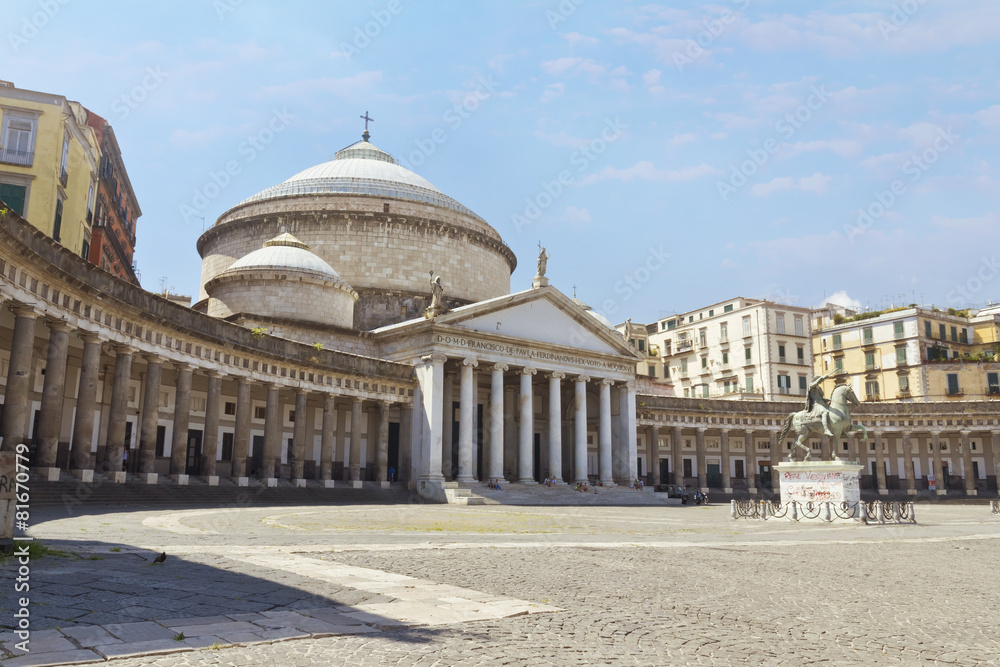 A beautiful view of  Piazza del Plebiscito in Naples