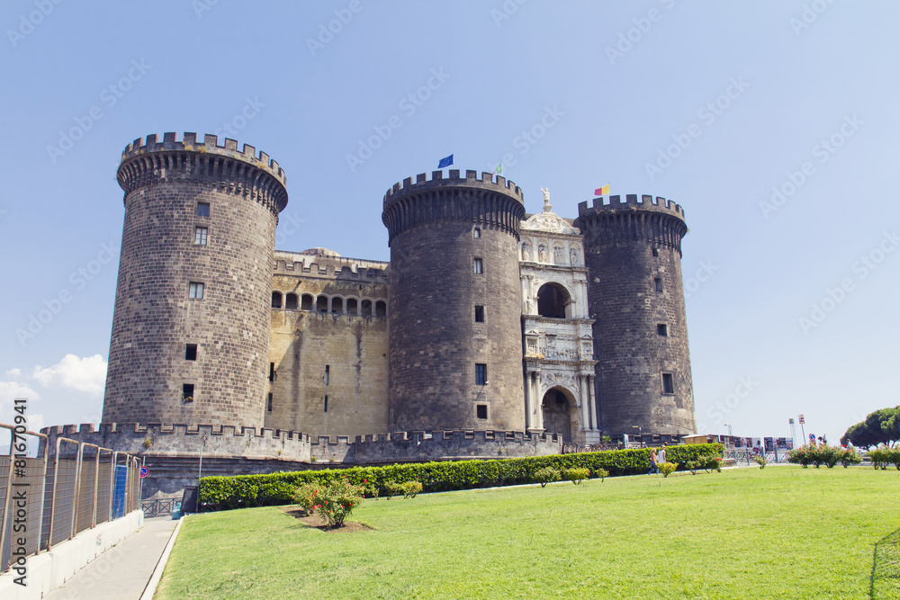 The medieval castle of Maschio Angioino or Castel Nuovo in Naple